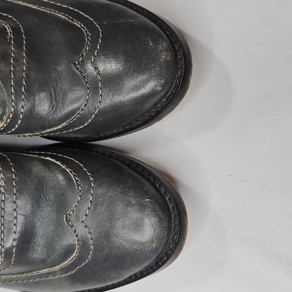 Asos Gray Leather Lace Up Loafers Size 5 - Picture 4 of 7